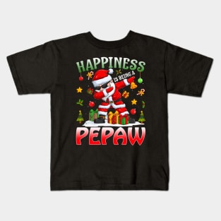 Happiness Is Being A Pepaw Santa Christmas Kids T-Shirt